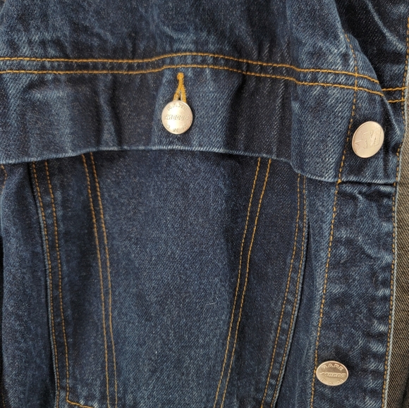 Vintage Mecca Y2K Hip Hop Baggy Denim Jean Dark Wash Button Front Jacket Mens XL - Picture 5 of 13